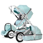Детская коляска, легкая коляска для новорожденных 3 в 1, коляски, Противоударная вездеходная коляска, реверсивная люлька, держатель для чашки на Автокресло