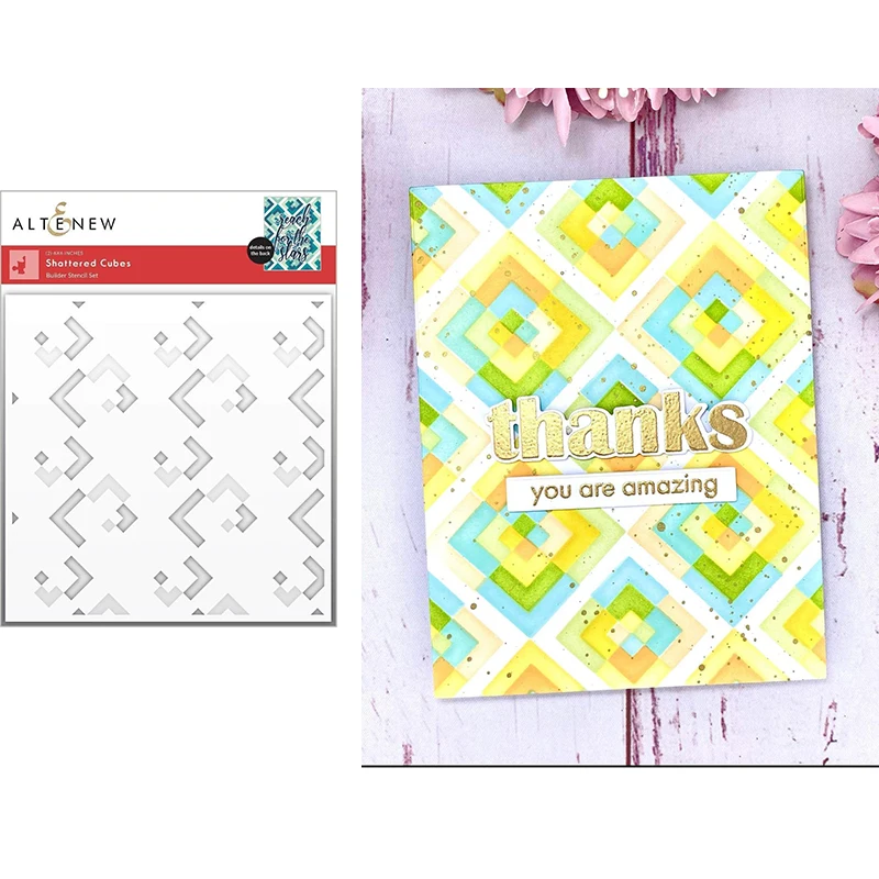 

2021 New Cube Background Handicraft Stencil for Scrapbooking Album Decoration Craft for Paper Photo DIY Greeting Card Making