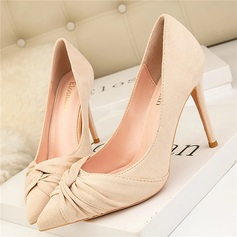 Туфли лодочки женские на высоком каблуке 10 см милые Фетиш туфли с бархатной