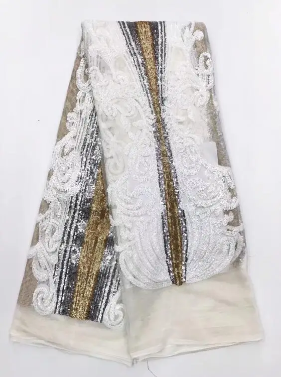 Женская модная Тюлевая вышивка с блестками французская сетчатая кружевная ткань