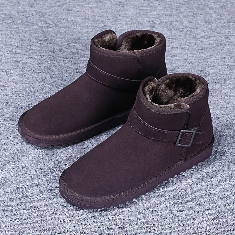Coffee(buckle) Мужские зимние ботинки; Botas De Nieve Bota Neve; зимние ботинки; Kar Botu Botines Hombre; Мужская обувь; ботинки с высоким берцем; ботильоны унисекс - Цвет: Coffee(buckle)