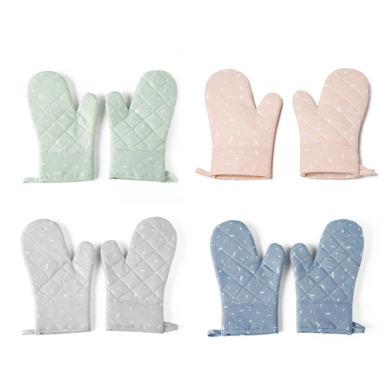 

A Pair Oven Gloves Heat Resistant Silicone Mitts Kitchen Bakeware Special Heat Insulation Anti-scald Gloves For Cooking Baking