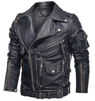 leather jacket motorcycle pu leather jacket men cool zipper multi pocket leather bike chaquetas hombre mens winter coats
