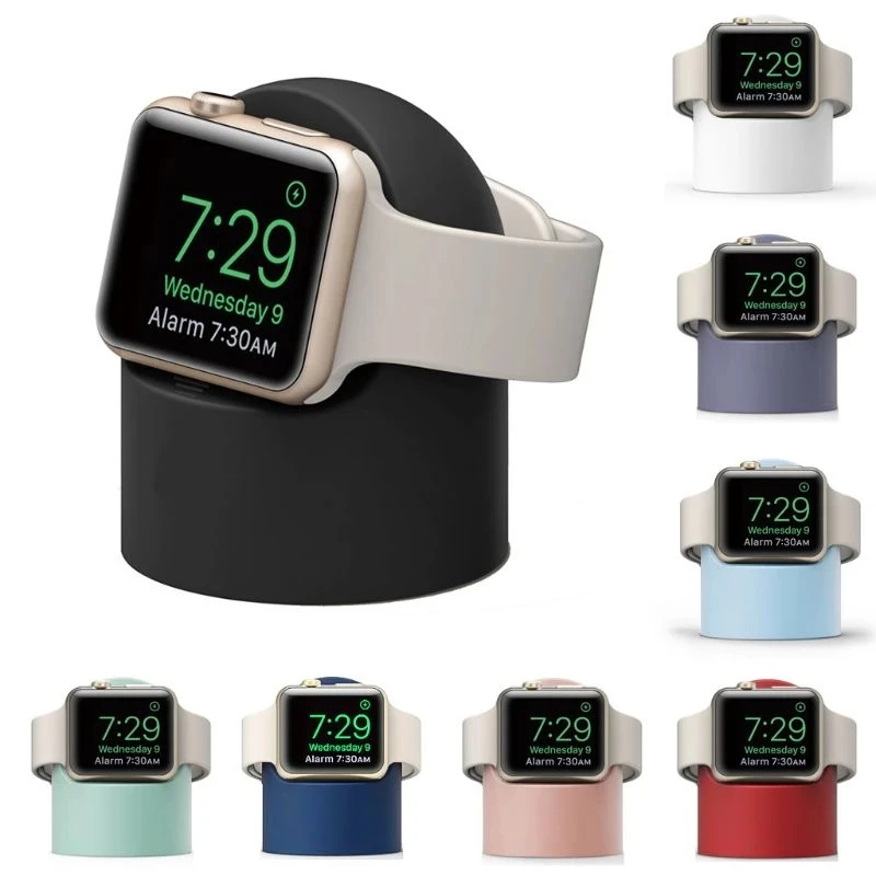 

Newest iwatch 5/6 Charger Stand Mount Silicone Dock Holder for Apple Watch Series 4/3/2/1 44mm/42mm/40mm/38mm watch band strap