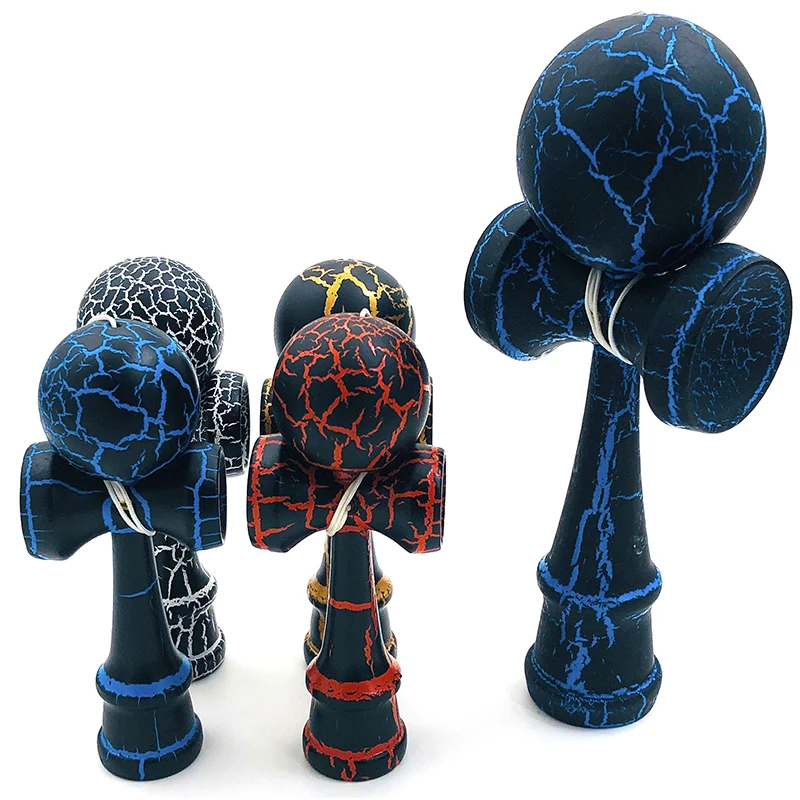 Профессиональная деревянная игрушка Kendama с красочным трещиным покрытием, умелая игрушка для жонглирования, мяч для снятия стресса для обучения детей