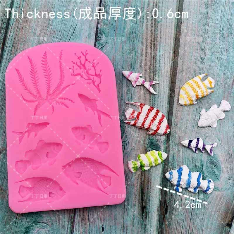 No.9 Sugarcraft Русалка рыбий хвост силиконовая форма морские водоросли оболочки инструменты для украшения тортов из мастики шоколадная форма для выпечки гипсовые глиняные формы - Цвет: No.9