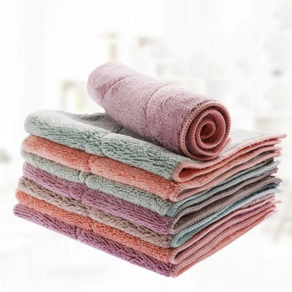 

Home Cleaning Cloths Absorbent Thicker Double-layer Microfiber Wipe Table Kitchen Cleaning Towel Dish Washing Cloth