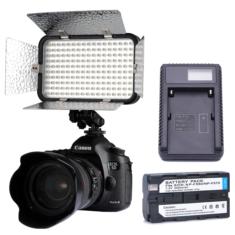 Godox светодиодный-170II 6-12 В 2700LM Светодиодная лампа для освещения видео для фото видео студийной фотосъемки для Nikon Canon видео светильник ing - Цвет: with Battery kit