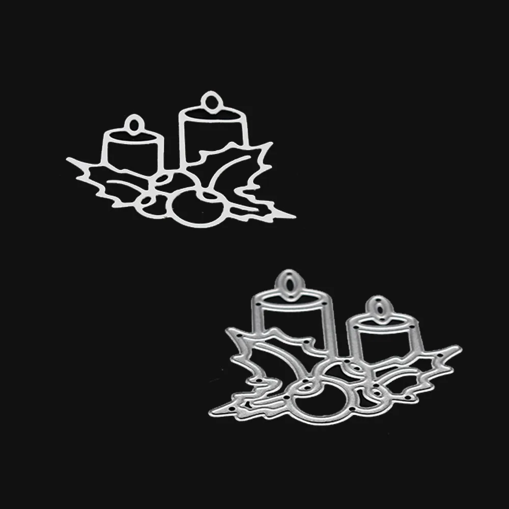 Новые металлические Вырубные штампы трафареты в виде рождественской свечи для