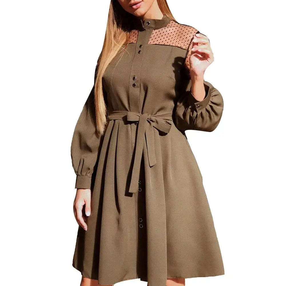 Для женщин с пышными рукавами кружевом и строчкой по краю однобортная поясном