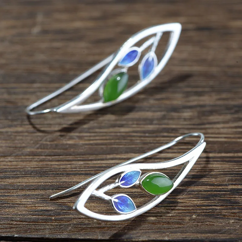 Женские серьги подвески из серебра 925 пробы с яшмой|Серьги-подвески| |