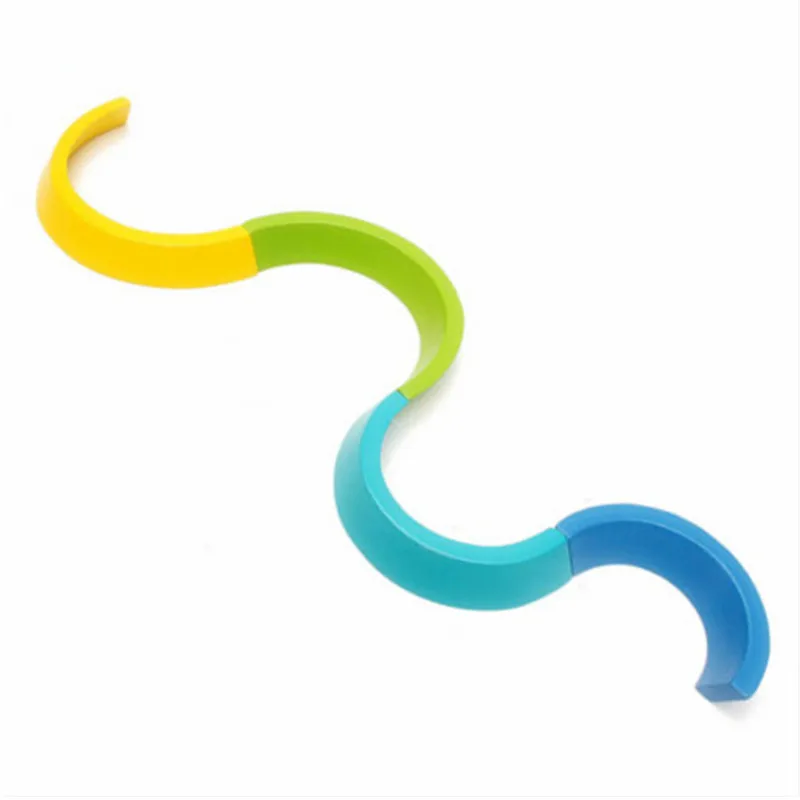 

Newest Kids Wooden Block Colorful Rainbow Wooden Buliding Blocks Toy Set Early Childhood Education Toys High Quality