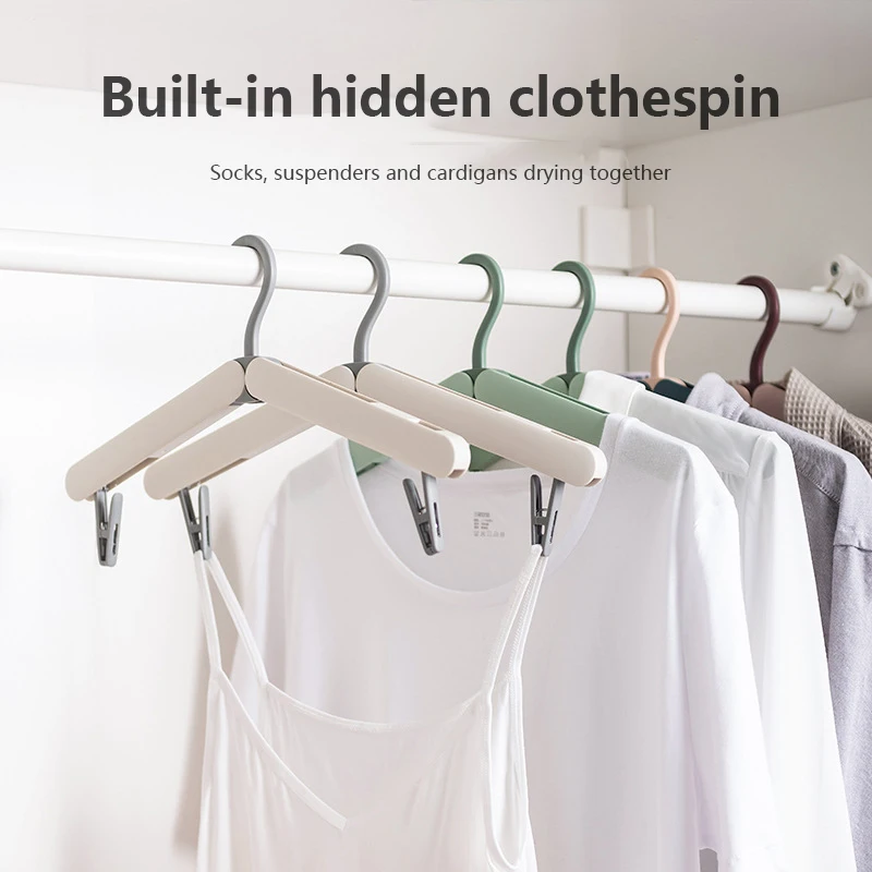

Portable travel hook lightweight and space-saving foldable hook anti-skid hanger with clothing support clip clothes hanger