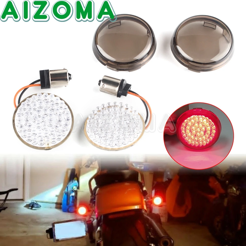

2 inch 1156 LED Turn Signal Indicator Light Inserts Lamp For Harley Dyna Low Rider Wide Super Glide Fat Bob Switchback FLD FXD
