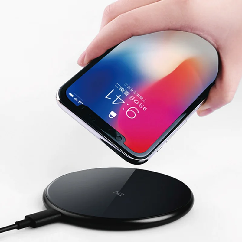 Зми Беспроводной Зарядное устройство для iphone X/8/8 p Note8 S9/S9 Nokia Moto2 NEXUS 2.5D Стекло поверхность 10 Вт QI