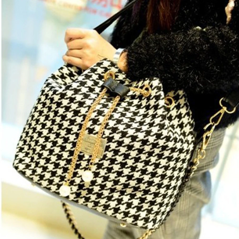 

Women Single Shoulder Printed PU Leather Gift Pearl Pendant Casual Fashion Daily Shopping Dating Street Bucket Bag