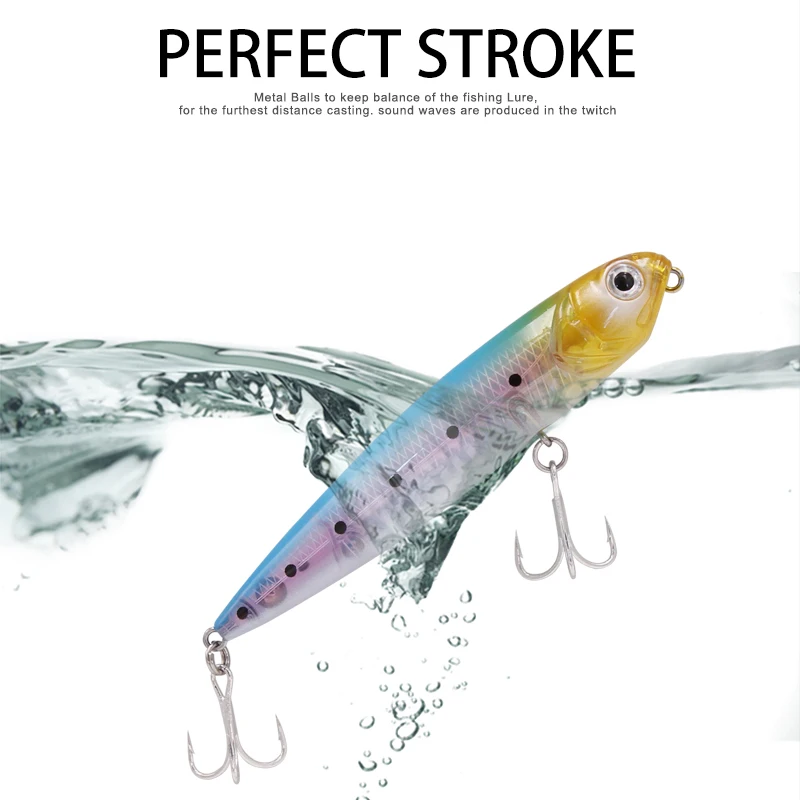 Wondershot D05 98mm 12g Pencil 4 Colors Swimbait Lure Wobbler Pencilbait Top Water Hot Model Fishing Tackle White Nickel Hooks