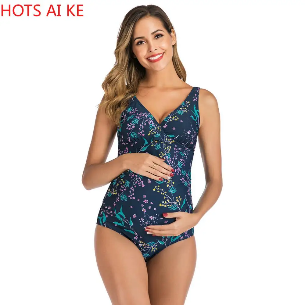

Women Maternity Swimwear Floral Print One Piece Pregnancy Swimsuit Beach Bathing Suit Beachwear