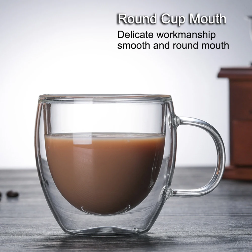 Стеклянная чашка с двойными стенками термостойкая кружка для виски стеклянная