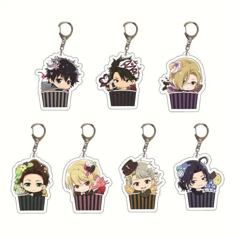 

Free shipping 7 Styles Anime MORIARTY THE PATRIOT Acrylic Keychain MORIARTY Keyring Key Chain Gift Jewelry