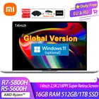 Новый ноутбук Xiaomi Notebook Pro 14, AMD R7 5800HR5 5600H 16 Гб ОЗУ 512 ГБТБ SSD 2,5 K 120 Гц, 14-дюймовый экран Mi Notebook Win10Win 11