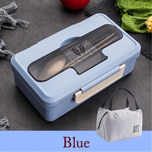 Blue Sets Герметичные Коробки для обедов Пеший Туризм Кемпинг, офисные школьные переносной пищевой контейнер микроволновый нагрев печать свежести контейнер для пищи коробка - Цвет: Blue Sets