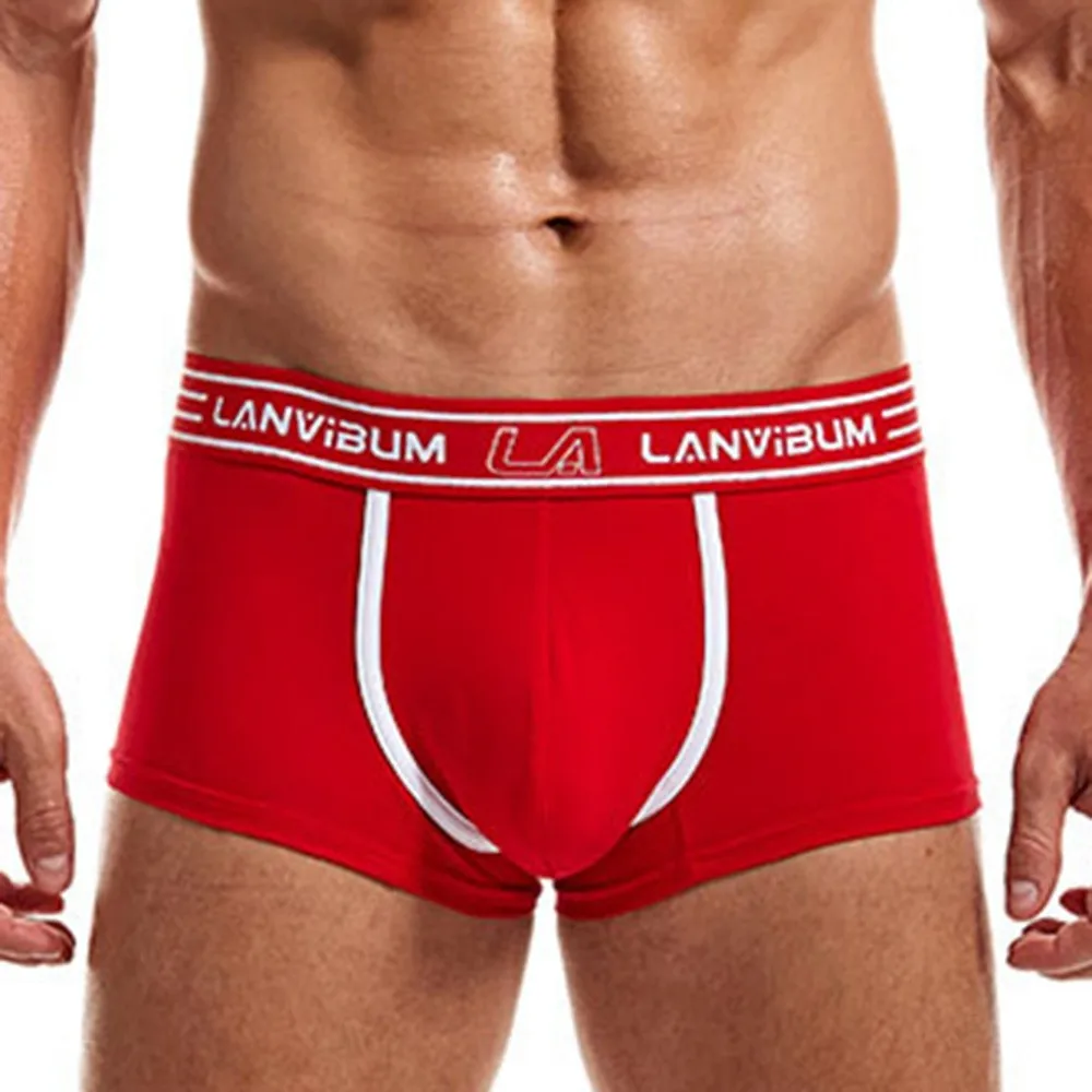 

Men Cotton Boxers Breathable Underwear Sexy Man U -convex Pouch Boxer Briefs Mans Lingerie Mens Tight Underpants Cotton Shorts