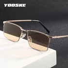 Очки YOOSKE HD пресбиопические для мужчин и женщин, аксессуар для чтения с полуободковой линзой из хрустального стекла, модные деловые очки с защитой от окисления