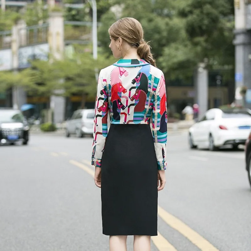spring print Occupation dress 2019 new Superior quality Women ladies shirt Party Dress autumn Vintage Long sleeves sexy dresses | Женская