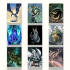 Полноразмернаякруглая Алмазная вышивка мультяшный дракон, Набор для вышивки крестиком, алмазная вышивка, украшение для дома