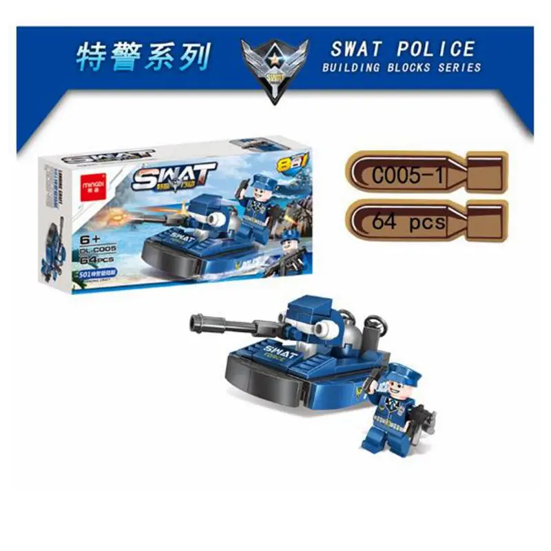 8 в 1 спецназ стиле армии полиции вертолет автомобиль Legolys модель строительные