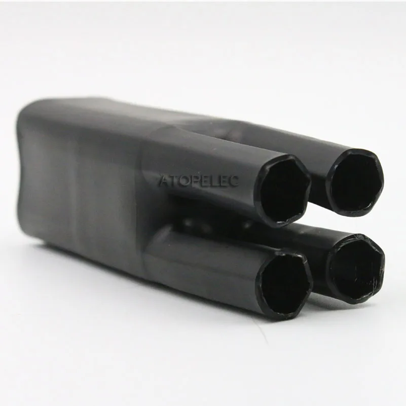 Термоусадочная трубка 4 ядра клейкая подкладка 2:1 отдельная ветка клемма с