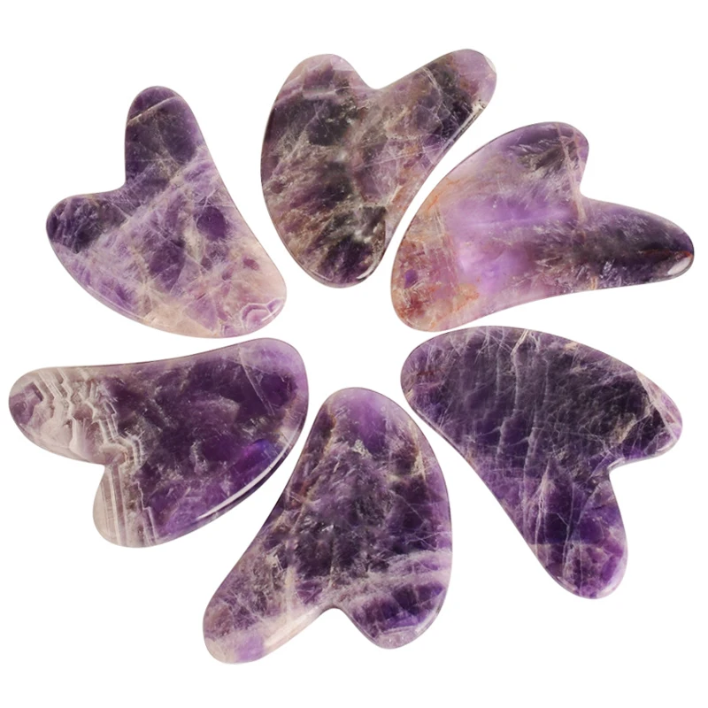 

Natural Amethyst Gua Sha Scraper Face Massager Gouache Healing Stone Tool For Facial Neck Back Body Guasha Massage Skin Care