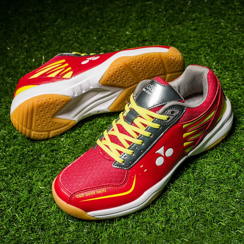 2021 Fashion Red Tennis Shoes Unisex Non Slip Breathable Mens Tennis Sneakers Professional Badminton Shoes Men Tenis Para Homme