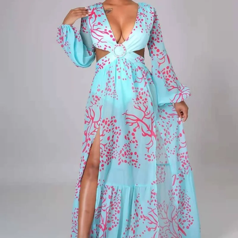 

Женское платье с глубоким V-образным вырезом, соблазнительная Клубная одежда, Новинка лета 2021, модное кружевное ажурное платье с открытой сп...