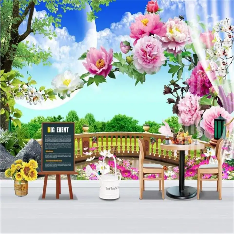 custom living room 3d photo wallpaper mural garden balcony grassland picture sofa TV backdrop non-woven for wall | Обустройство дома