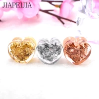 8 25mm shineing metal color ear gauges tunnels and plug heart shaped acrylic ear expander studs stretching
