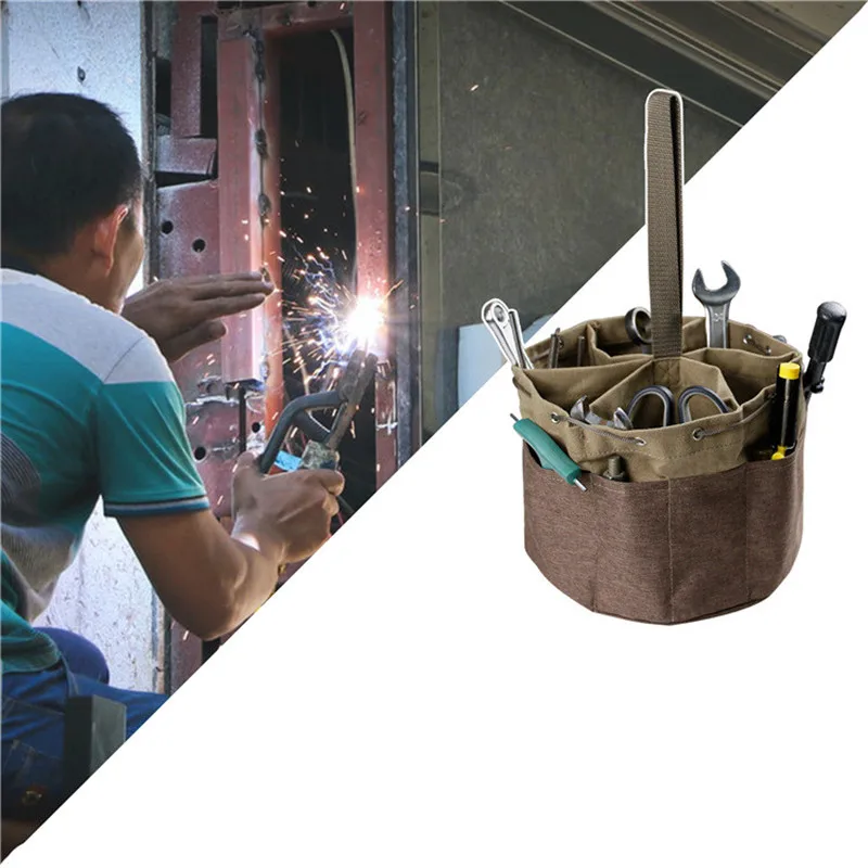 

Large Capacity Gardening Tote Bag 17 Pockets Parachute Shape Garden Tool Storage Handbag Reusable Wear-Resistant Home