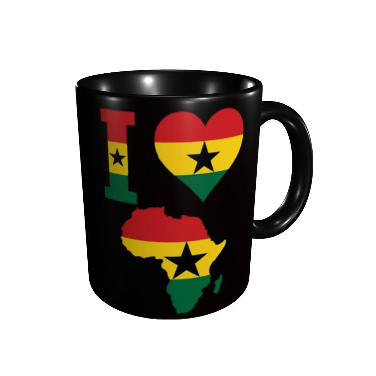 

Promo I Love Ghana Flag Africa Map T Shirt Mugs Casual Graphic Cups Mugs Print Funny Vintage tea cups