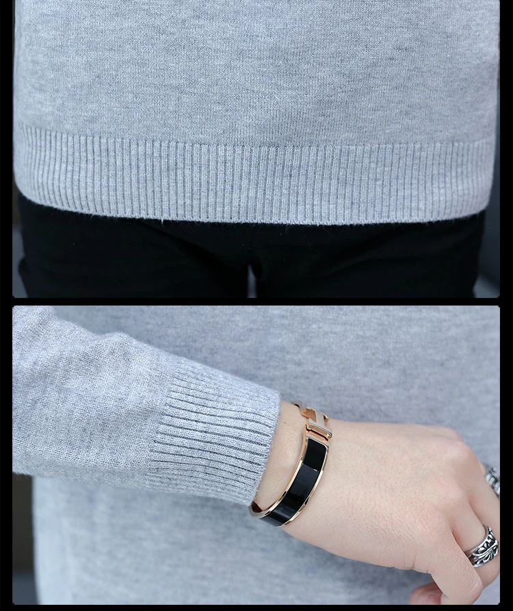 Зимний теплый свитер мужской моды Водолазка мужская эластичная сила Slim Fit Повседневный пуловер свитер вязаная одежда Pull