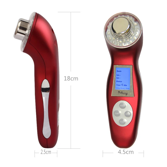 Koop 3Mhz 3 Kleuren Ultra Sonic Facial Massager Galvanische Sonic Gezicht Led Photon Huidverzorging Ultrasound Massage Lichaam Beauty Spa Apparatuur