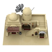 moc desert village building series mini house model building blocks slum brain game diy toys for children day birthday gift