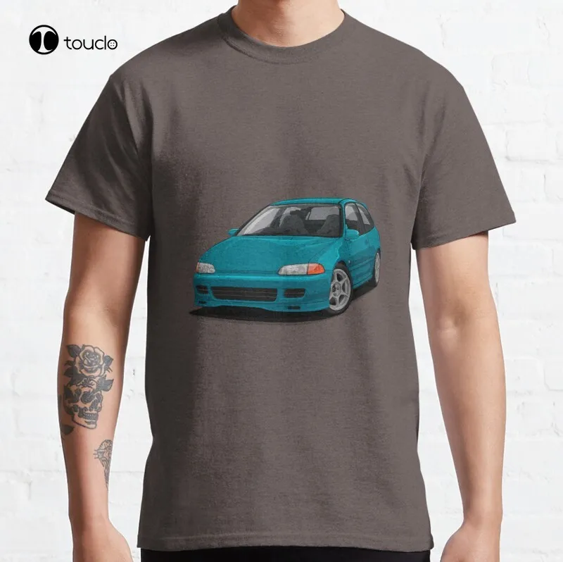 

Civic Eg Hatch Teal Classic T-Shirt Cotton Tee Shirt