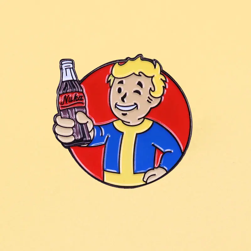 Убежище мальчик бутылки для газированных напитков эмаль на булавке милый