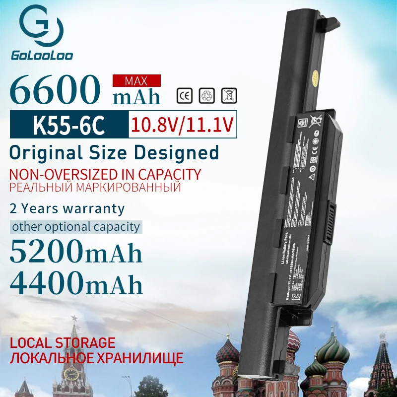 Аккумулятор Golooloo для Asus A32 K55 11 1 В батарея A45 A55 A75 X45 X55 X55A X75V R400 R500 R700 U57 K45 K75|laptop