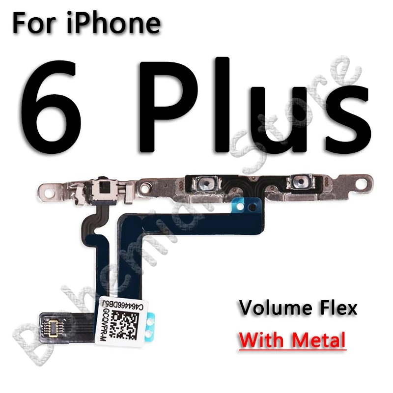Volume-6 Plus Шлейф питания для iPhone 6, 6s, 7, 8 Plus, 5C, 5, 5S, SE, 7G, 8G, 6G, кнопка отключения звука и Кнопки громкости, гибкий кабель питания с металлическими деталями - Цвет: Volume-6 Plus