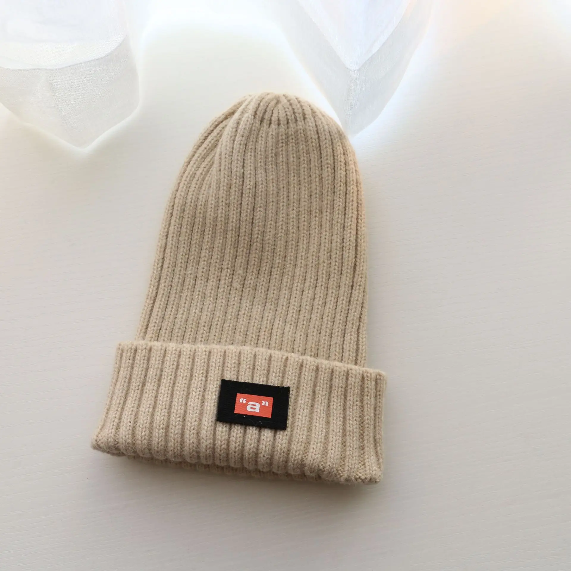 

Hat Female Korean Autumn and Winter Letter Patch Imitation Mohair Knitted Hat Fashion Trendy Casual Warm Woolen Hat All-match