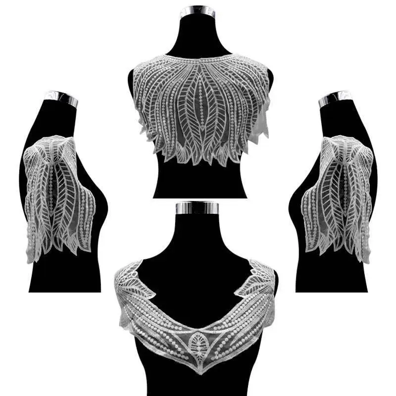 4 шт./компл. Красивый Белый Тюль Свадебное кружево ткань вышитый воротник отделка