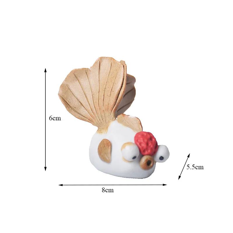 Керамическое декоративное украшение Золотая рыбка для аквариума чайная