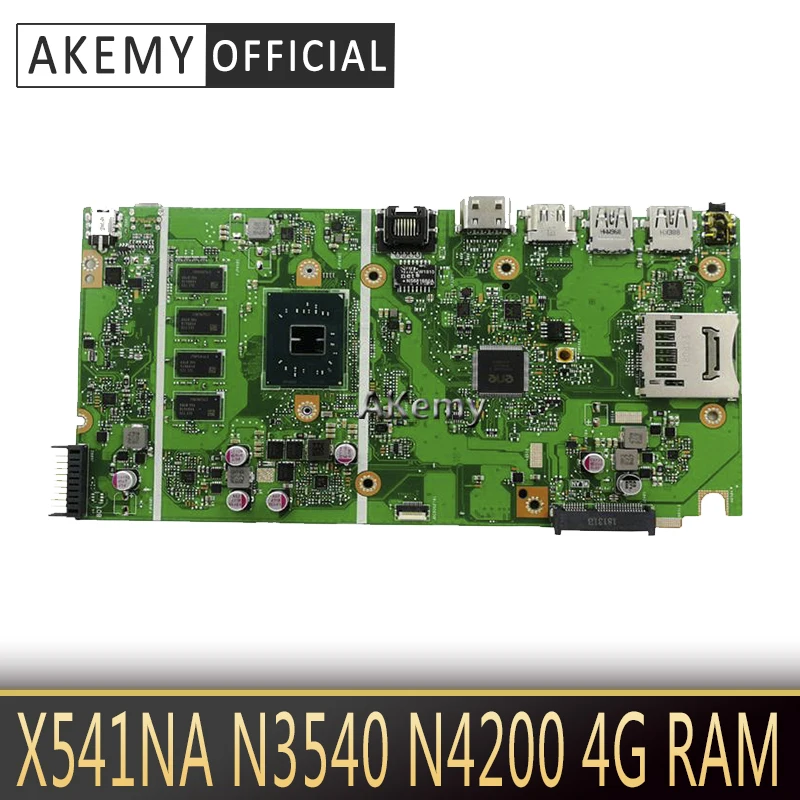 

Материнская плата X541NA REV 2,1 для ноутбука Asus X541NA, материнская плата X541N, системная плата N3540 N3700 N4200, 4-ядерный процессор, 4 Гб ОЗУ
